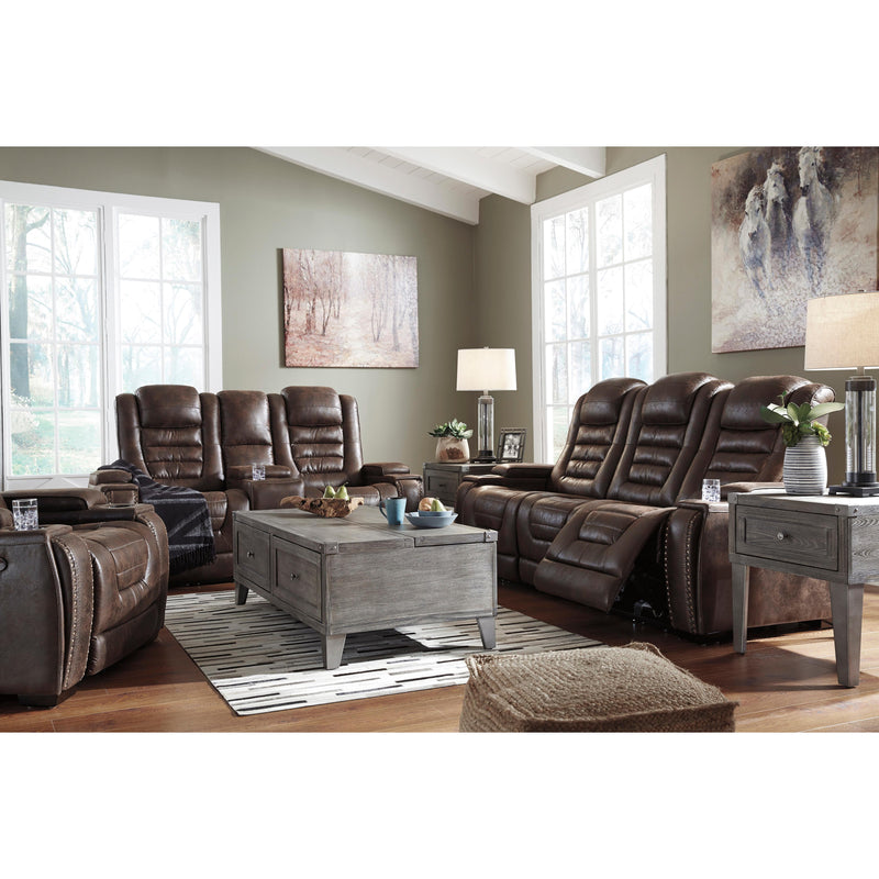 Signature Design by Ashley Game Zone Power Reclining Leather Look Loveseat with Console 3850118C IMAGE 12