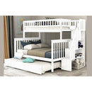 Titus Furniture T2594W Trundle Bunk Bed with Stairs (Off-White) IMAGE 1