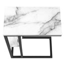 Monarch I 3675 Accent Table - White Marble/Black Metal IMAGE 5