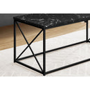 Monarch I 3783 Coffee Table - Black Marble/Black Metal IMAGE 3