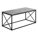 Monarch I 3785 Coffee Table - Grey Stone-Look/Black Metal IMAGE 1