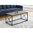 Monarch I 3785 Coffee Table - Grey Stone-Look/Black Metal IMAGE 2