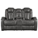 Signature Design by Ashley Turbulance 8500118C Power Reclining Loveseat w/ Console and ADJ Headrest IMAGE 1