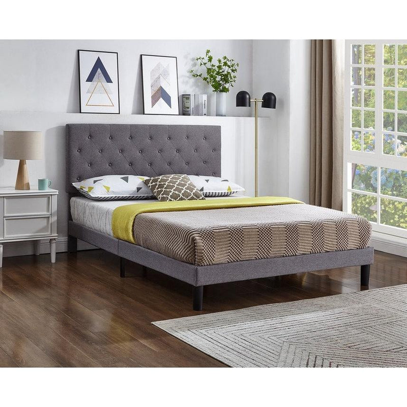 IFDC Full Upholstered Platform Bed IF 5383 - 54 IMAGE 1