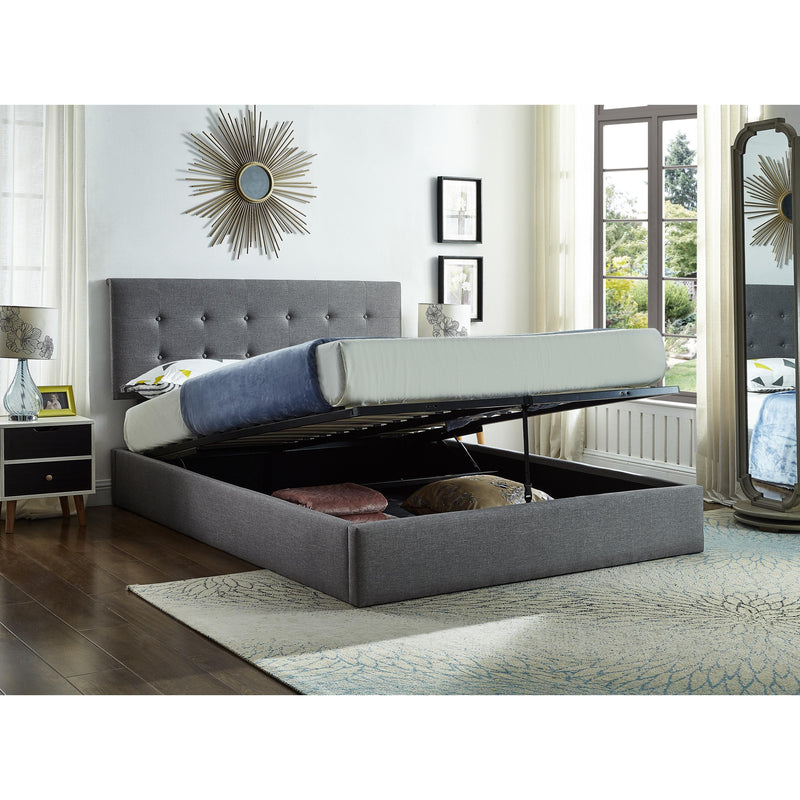IFDC King Upholstered Platform Bed with Storage IF 5445 - 78 IMAGE 2