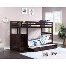  IFDC B 1890 Twin/Twin Bunk Bed with Drawers and Trundle - Espresso IMAGE 1