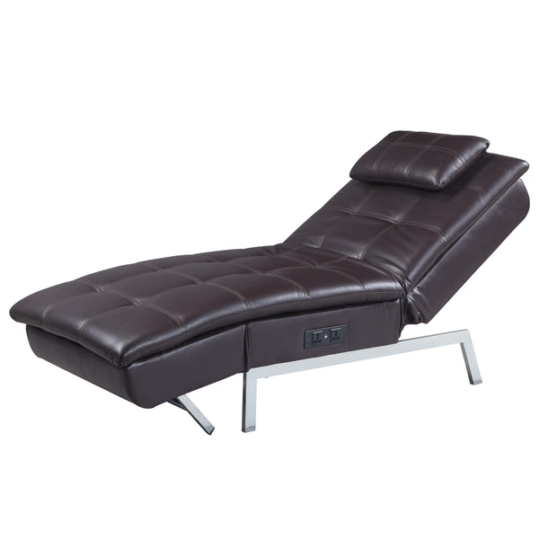 Acme Furniture Padilla Leather Look Chaise LV00825 IMAGE 1