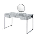 Acme Furniture Myles AC00840 Vanity Desk - White & Chrome IMAGE 2