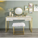 Acme Furniture Myles AC00841 Vanity Desk - White & Champagne IMAGE 1