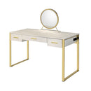 Acme Furniture Myles AC00841 Vanity Desk - White & Champagne IMAGE 2