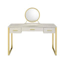 Acme Furniture Myles AC00841 Vanity Desk - White & Champagne IMAGE 3