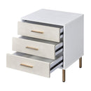 Acme Furniture Myles AC00843 Nightstand - White & Champagne IMAGE 3