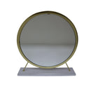 Acme Furniture Adao AC00932 Vanity Mirror - White & Brass IMAGE 1