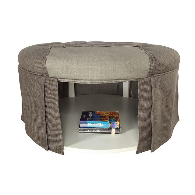 Furniture of America Claes Fabric Storage Ottoman CM-BN6175GY IMAGE 1