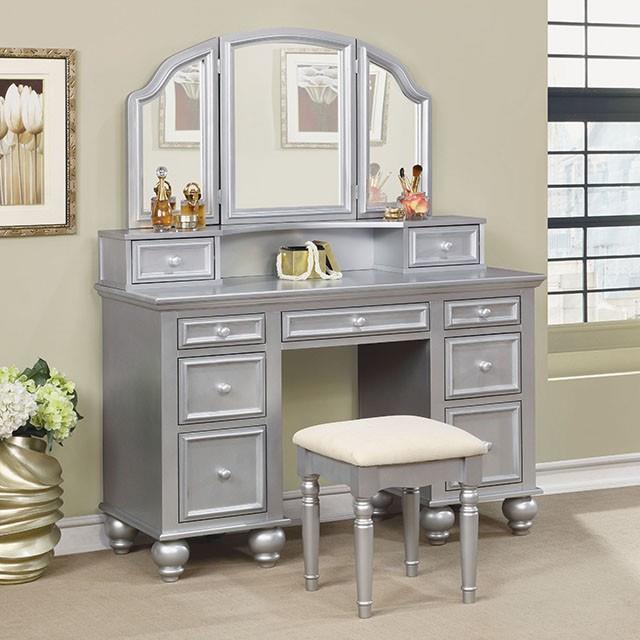 Furniture of America Athy Vanity Set CM-DK6848SV IMAGE 1