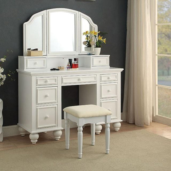 Furniture of America Athy Vanity Set CM-DK6848WH IMAGE 1