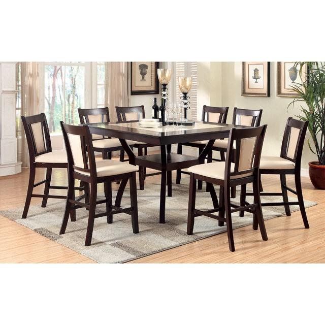 Furniture of America Square Brent Counter Height Dining Table CM3984PT IMAGE 1