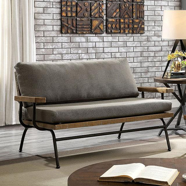 Furniture of America Santiago Stationary Leatherette Loveseat CM6077-LV IMAGE 1