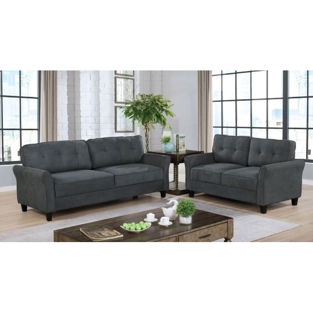 Furniture of America Alissa Stationary Fabric Loveseat CM6213GY-LV IMAGE 2