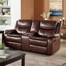 Furniture of America Jeanna Reclining Leather Look Loveseat CM6343-LV IMAGE 1