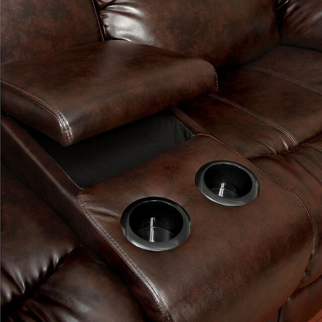 Furniture of America Winslow Reclining Leather Loveseat CM6556L-CT IMAGE 3