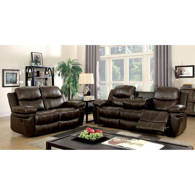 Furniture of America Listowel Reclining Bonded Leather Match Loveseat CM6992-LV IMAGE 3