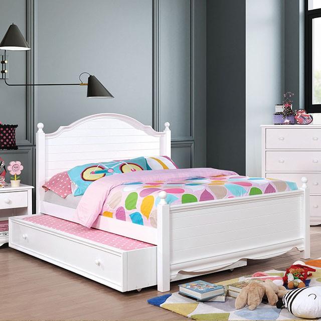 Furniture of America Dani Full Poster Bed CM7159WH-F-BED-VN IMAGE 1