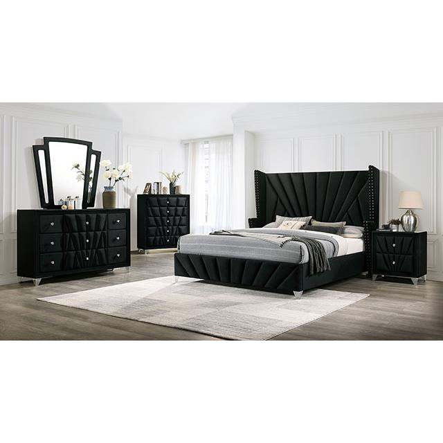 Furniture of America Carissa California King Upholstered Platform Bed CM7164BK-CK-BED IMAGE 2