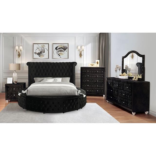 Furniture of America Sansom King Upholstered Platform Bed with Storage CM7178BK-EK-BED IMAGE 2