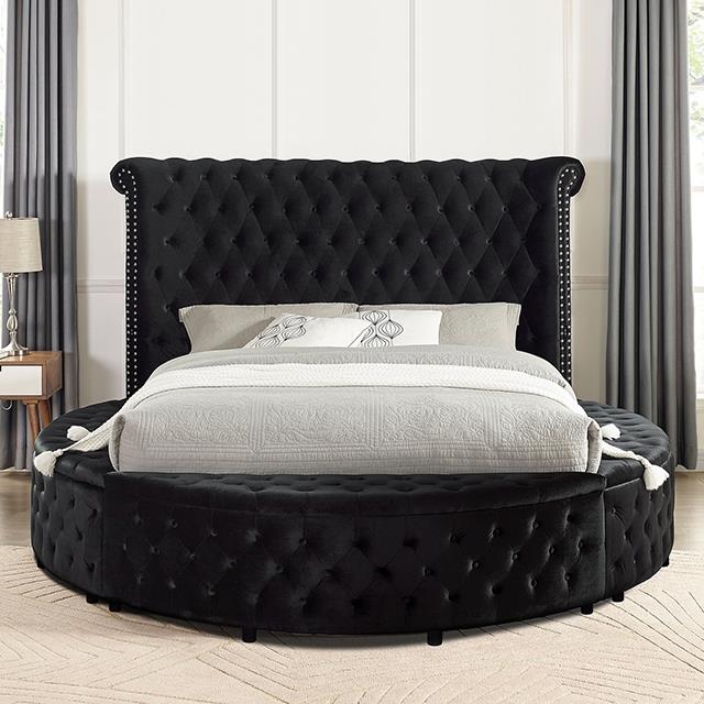 Furniture of America Sansom King Upholstered Platform Bed with Storage CM7178BK-EK-BED IMAGE 3