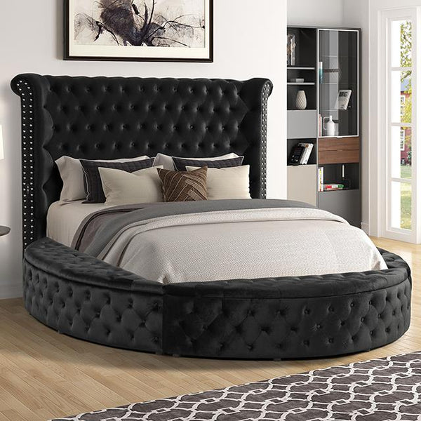 Furniture of America Sansom Queen Upholstered Platform Bed with Storage CM7178BK-Q-BED IMAGE 1