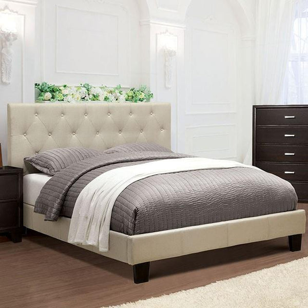 Furniture of America Leeroy Twin Upholstered Platform Bed CM7200IV-T-BED-VN IMAGE 1