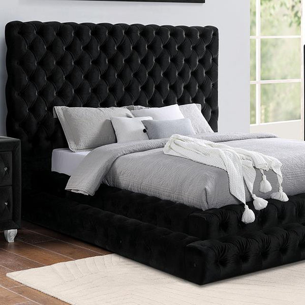 Furniture of America Stefania Queen Upholstered Platform Bed CM7227BK-Q-BED IMAGE 1