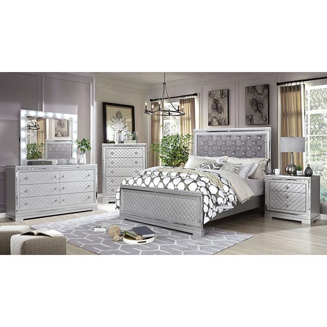 Furniture of America Belleterre King Upholstered Panel Bed CM7518EK-BED IMAGE 2