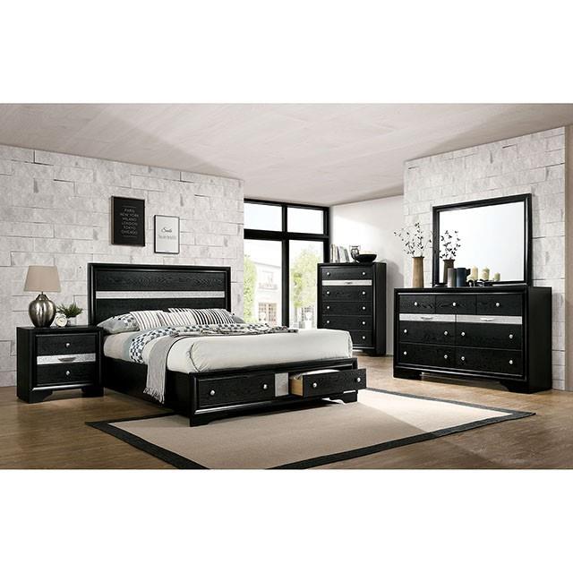 Furniture of America Chrissy King Panel Bed with Storage CM7552BK-EK-BED IMAGE 2