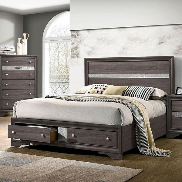 Furniture of America Chrissy Queen Panel Bed with Storage CM7552GY-Q-BED IMAGE 1