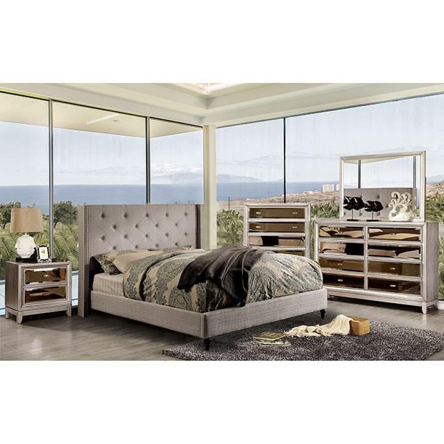 Furniture of America Anabelle King Upholstered Platform Bed CM7677GY-EK-BED-VN IMAGE 2