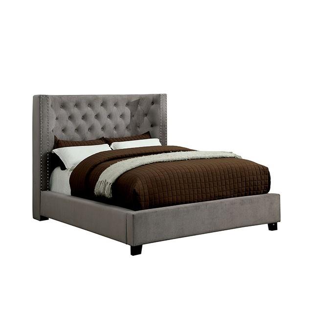 Furniture of America Cayla Queen Upholstered Platform Bed CM7779GY-Q-BED-VN IMAGE 7