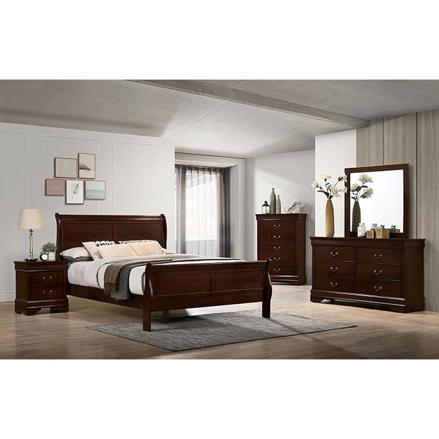 Furniture of America Louis Philippe Twin Sleigh Bed CM7966CH-T-BED IMAGE 2