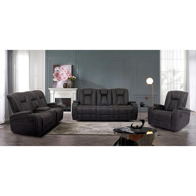 Furniture of America Amirah Reclining Fabric Loveseat with Console CM9903-LV IMAGE 2