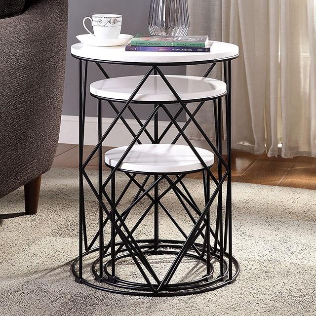 Furniture of America Madyson Nesting Tables FOA-AC340WH-3A IMAGE 3