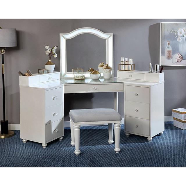 Furniture of America Tracie Vanity Set FOA-DK5686WH-PK IMAGE 2