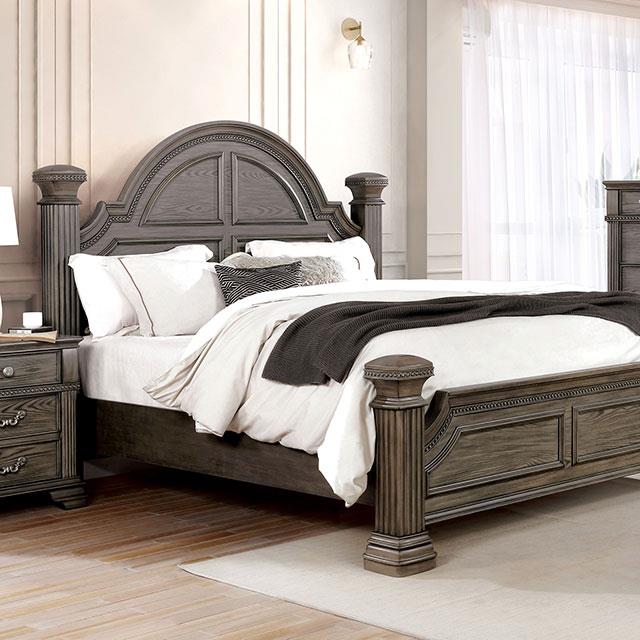 Furniture of America Pamphilos Queen Poster Bed FOA7144GY-Q-BED IMAGE 1