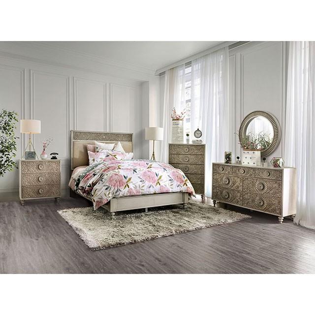 Furniture of America Jakarta California King Upholstered Panel Bed FOA7882CK-BED IMAGE 2