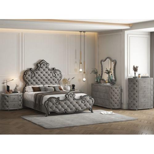 Acme Furniture Perine King Upholstered Panel Bed BD01061EK IMAGE 4