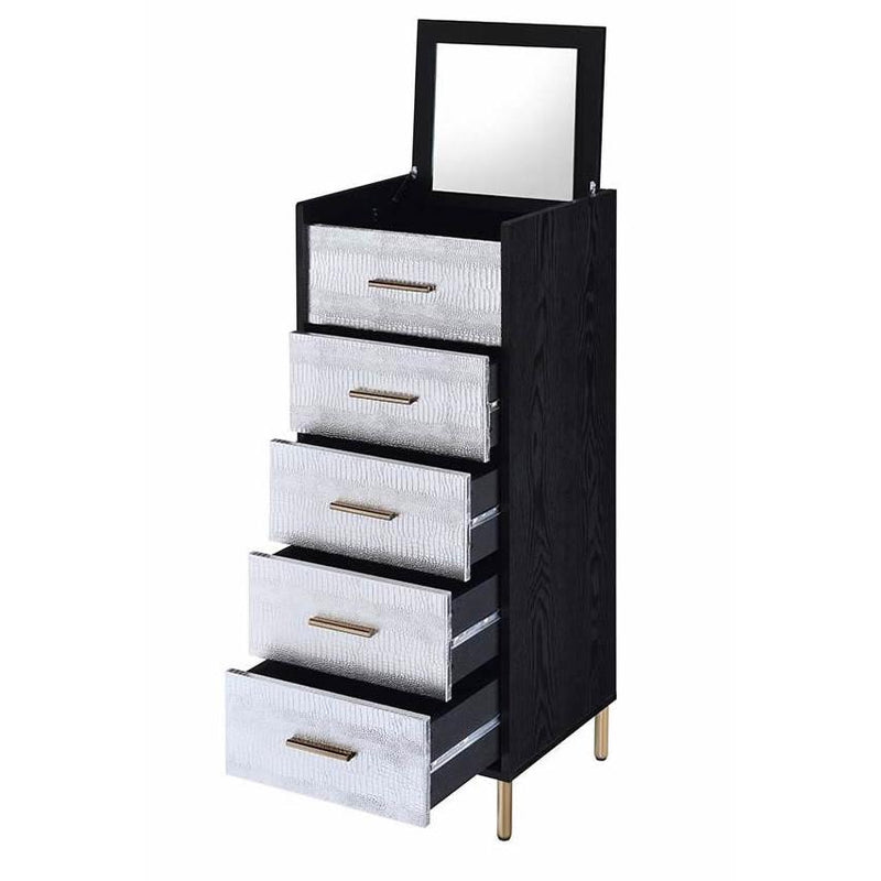 Acme Furniture Myles AC01167 Jewelry Armoire - Black & Silver IMAGE 2