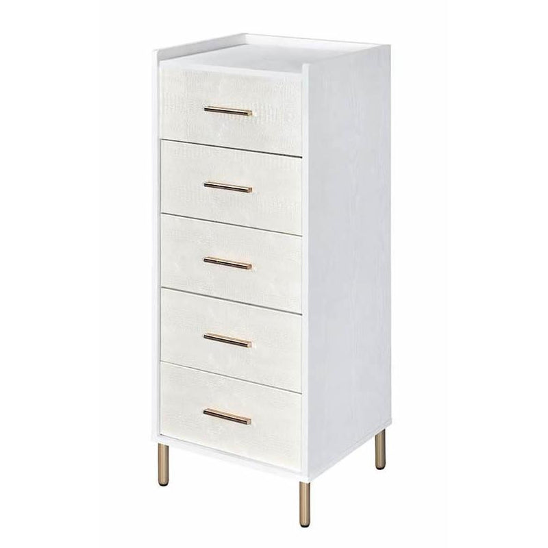 Acme Furniture Myles AC01168 Jewelry Armoire - White & Champagne IMAGE 1