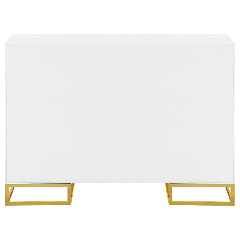 Coaster Furniture Elsa 959594 2-door Wood Storage Accent Cabinet - White and Gold IMAGE 7