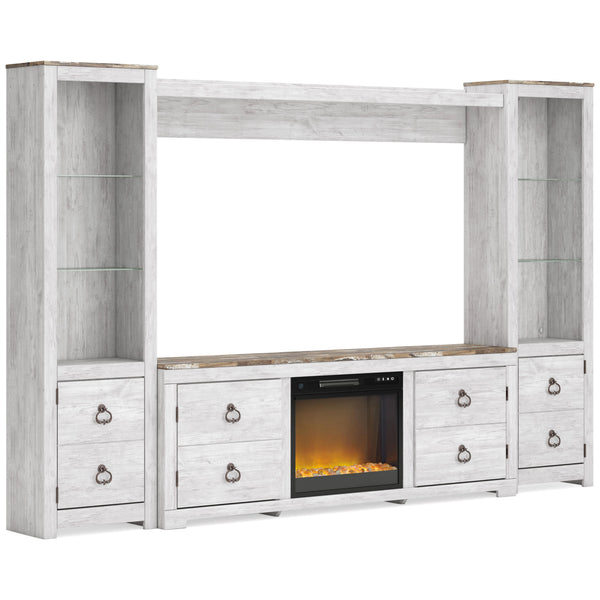 Signature Design by Ashley Willowton W267W15 4 pc Entertainment Center with Electric Fireplace IMAGE 1