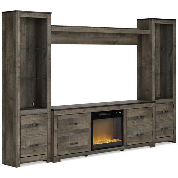 Signature Design by Ashley Trinell W446W15 4 pc Entertainment Center with Electric Fireplace IMAGE 1